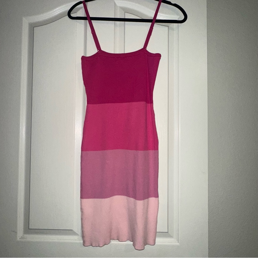 Fashion Nova Vibrant Pink Striped Mini Dress - Picture 6 of 7